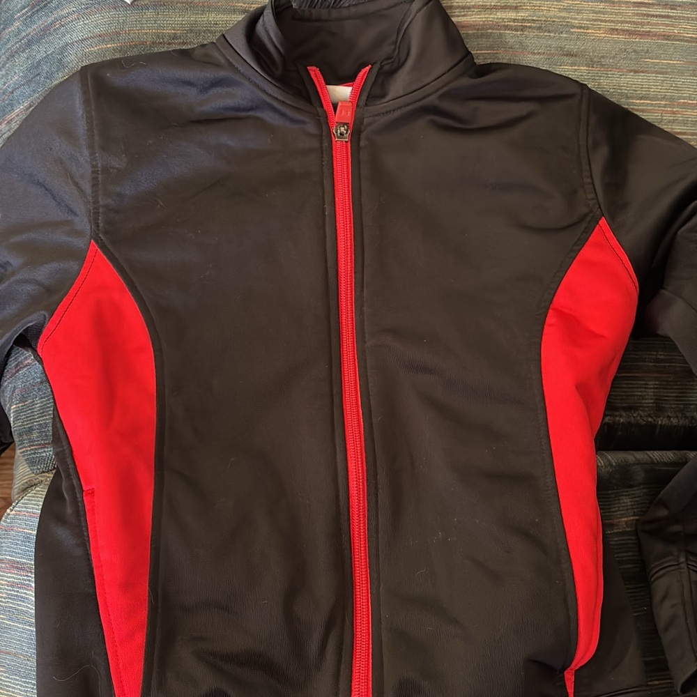 Under Armour Black and Red Kids Full-Zip Jacket